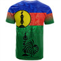 New Caledonia T-Shirt Flag Color With Traditional Patterns