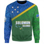 Solomon Islands Sweatshirt Flag Color With Traditional Patterns