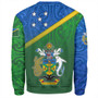 Solomon Islands Sweatshirt Flag Color With Traditional Patterns