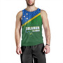 Solomon Islands Tank Top Flag Color With Traditional Patterns