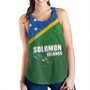 Solomon Islands Women Tank Flag Color With Traditional Patterns