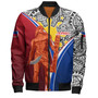 Philippines Filipinos Bomber Jacket Philippines Lapu Lapu With Tribal Kalabaw And Sun