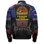 New Zealand Bomber Jacket Custom New Zealand Anzac Day With Poppy Flowers And Traditional Maori Patterns