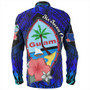 Guam Long Sleeve Shirt Hibiscus Flowers With Seal