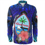 Guam Long Sleeve Shirt Hibiscus Flowers With Seal