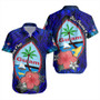 Guam Short Sleeve Shirt Hibiscus Flowers With Seal