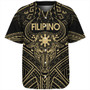 Philippines Filipinos Baseball Shirt Tribal Koner Water Buffalo Tattoo Gold