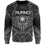 Philippines Filipinos Sweatshirt Tribal Koner Water Buffalo Tattoo White