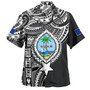 Guam Hawaiian Shirt Custom Guam Coat Of Arms Polynesian Half Body Tattoo Black Style