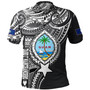 Guam Polo Shirt Custom Guam Coat Of Arms Polynesian Half Body Tattoo Black Style