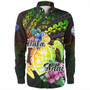 Guam Long Sleeve Shirt Hafa Adai Guam Seal Tropical Flowers