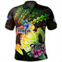 Guam Polo Shirt Hafa Adai Guam Seal Tropical Flowers