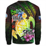 Guam Sweatshirt Hafa Adai Guam Seal Tropical Flowers