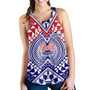 American Samoa Women Tank Custom AS Coat Of Arms Polynesian Art Tattoo Sleeve