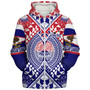 American Samoa Sherpa Hoodie Custom AS Coat Of Arms Polynesian Art Tattoo Sleeve