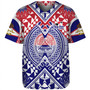 American Samoa Baseball Shirt Custom AS Coat Of Arms Polynesian Art Tattoo Sleeve