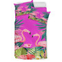 Polynesian Bedding Set - Flamingo Love Sumer Vibes Tropical Pinky Bedding Set