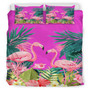 Polynesian Bedding Set - Flamingo Love Sumer Vibes Tropical Pinky Bedding Set