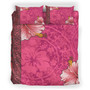 Polynesian Bedding Set - Pinky Hibiscus With Turtles Bedding Set