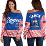 Samoa Off Shoulder Sweatshirt Tribal Polynseian Simple Style