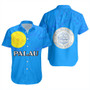 Palau Short Sleeve Shirt Flag Color With Traditional Patterns