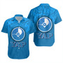Yap State Short Sleeve Shirt Flag Color With Traditional Patterns