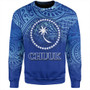 Chuuk State Sweatshirt Flag Color With Traditional Patterns