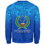 Pohnpei State Sweatshirt Flag Color With Traditional Patterns