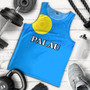 Palau Tank Top Flag Color With Traditional Patterns