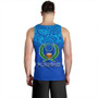 Pohnpei State Tank Top Flag Color With Traditional Patterns