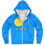 Palau Sherpa Hoodie Flag Color With Traditional Patterns