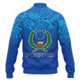 Pohnpei State Baseball Jacket Flag Color With Traditional Patterns