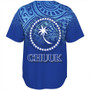Chuuk State Baseball Shirt Flag Color With Traditional Patterns