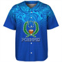 Pohnpei State Baseball Shirt Flag Color With Traditional Patterns