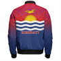 Kiribati Bomber Jacket Flag Color With Traditional Patterns