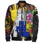 Philippines Filipinos Bomber Jacket Lapu-lapu Hero With Philippines Flowers Style