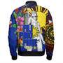 Philippines Filipinos Bomber Jacket Lapu-lapu Hero With Philippines Flowers Style