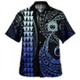 Samoa Combo Dress And Shirt Coat Of Arms Kakau Style Gradient Blue