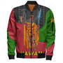 Hawaii Bomber Jacket Hawaii King With Map And Flag Tribal Patterns