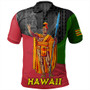 Hawaii Polo Shirt Hawaii King With Map And Flag Tribal Patterns