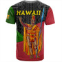 Hawaii T-Shirt Hawaii King With Map And Flag Tribal Patterns