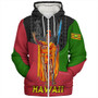 Hawaii Sherpa Hoodie Hawaii King With Map And Flag Tribal Patterns