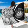 Hawaii Sarong Coat Of Arm Lauhala Circle White