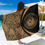 Hawaii Sarong Coat Of Arm Lauhala Circle Gold