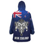 New Zealand Snug Hoodie - Map Maori Face Patterns