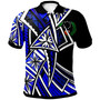 Pohnpei Polo Shirt - Tribal Flower Special Pattern Blue Color