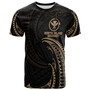 NINTH ISLAND GOURMET Hawaii Polynesian T-Shirt - Gold Tribal Wave