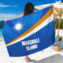 Marshall Islands Flag Color With Traditional Patterns Sarong