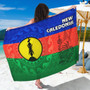 New Caledonia Flag Color With Traditional Patterns Sarong