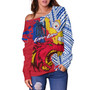 Philippines Filipinos Off Shoulder Sweatshirt Custom Lapu-Lapu And The Wolf Tribal Polynesian Style